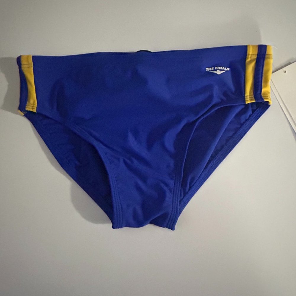 the finals Boys Swimwear size 32 Blue  Solid Drawstring  New